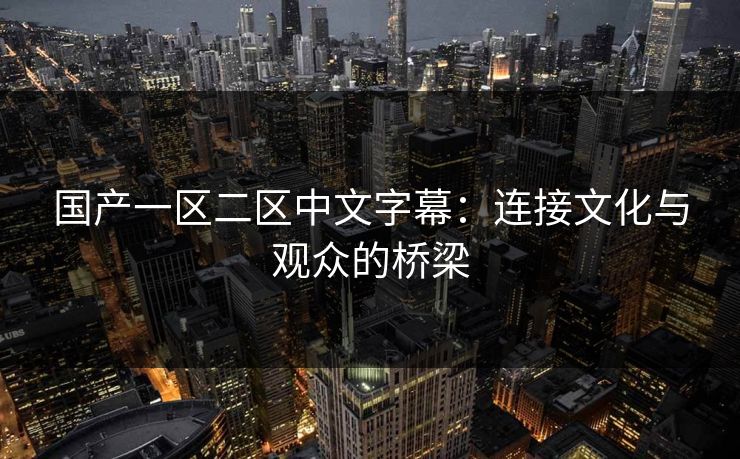 国产一区二区中文字幕：连接文化与观众的桥梁
